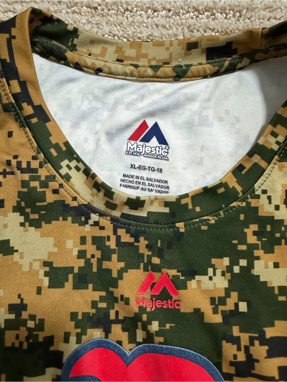 Majestic Kids Camo Print Jersey Red Sox - Picture 3 of 4